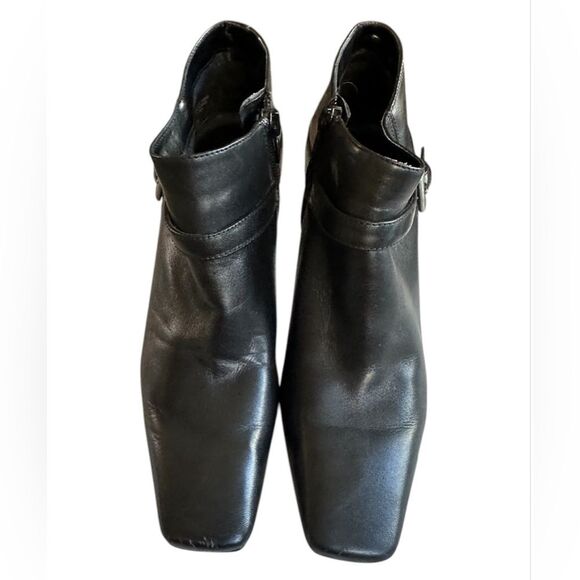 Bandolino Leather Square Toe 3” Heel Booties. Black Size 6.5. - Picture 6 of 7